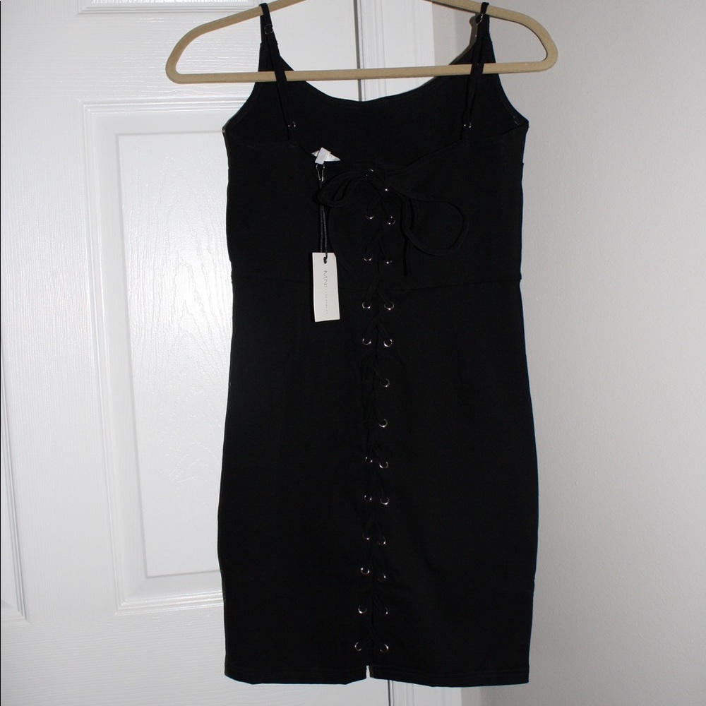 Forever21 Black Lace Up Bodycon Dress - Picture 3 of 3